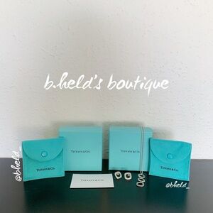 Tiffany & Co. Sterling Silver 925 Triple Square Cushion Necklace & Earrings Set